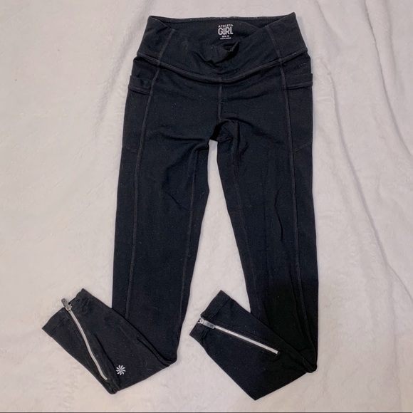Athleta Other - Athleta Girl’s Zipper Back Leggings Black M/8-10